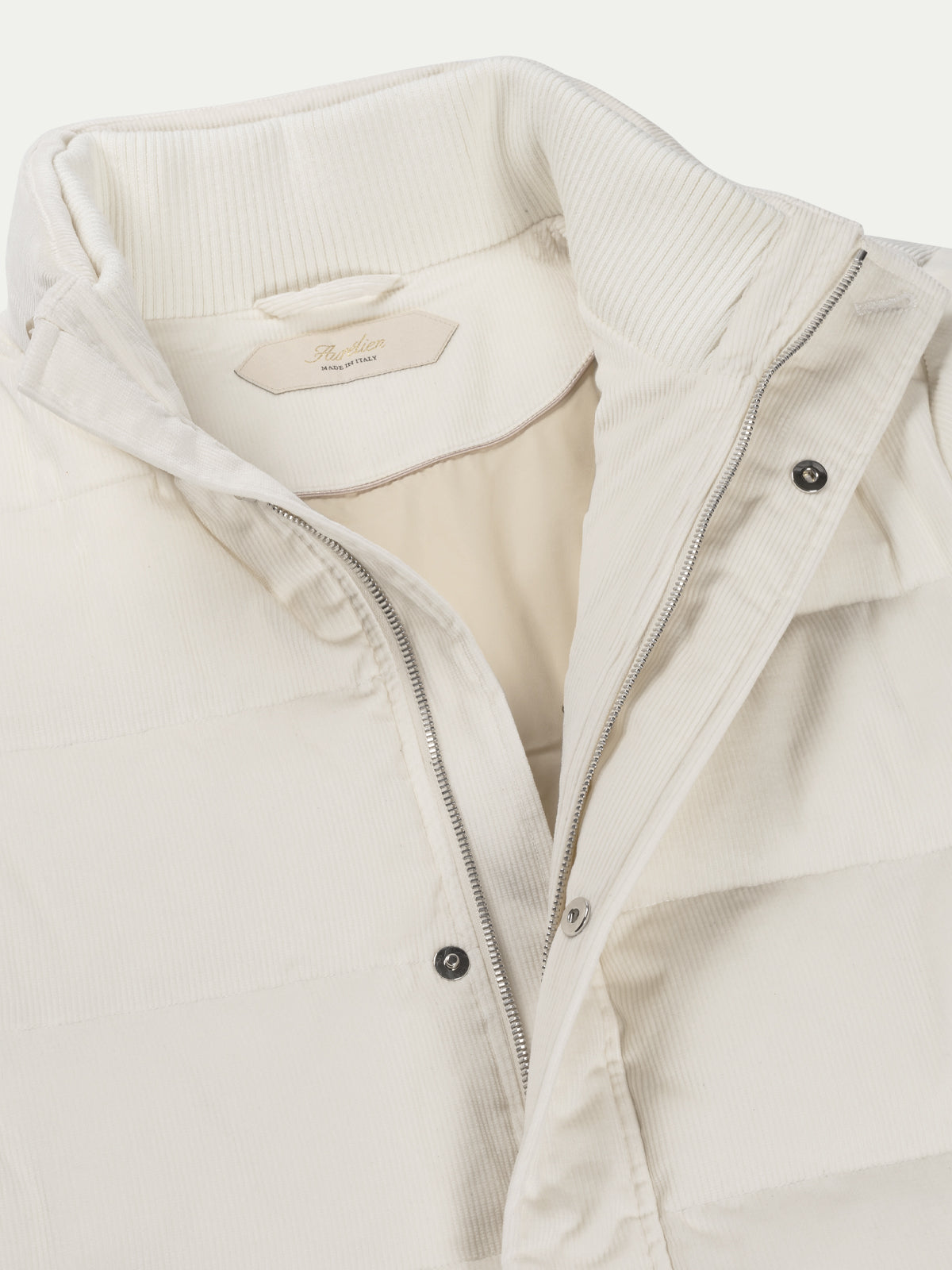 ダウンジャケット Eaphi / CORDUROY PUFFY JACKET Eaphi corduroy puffy jacket ivory short