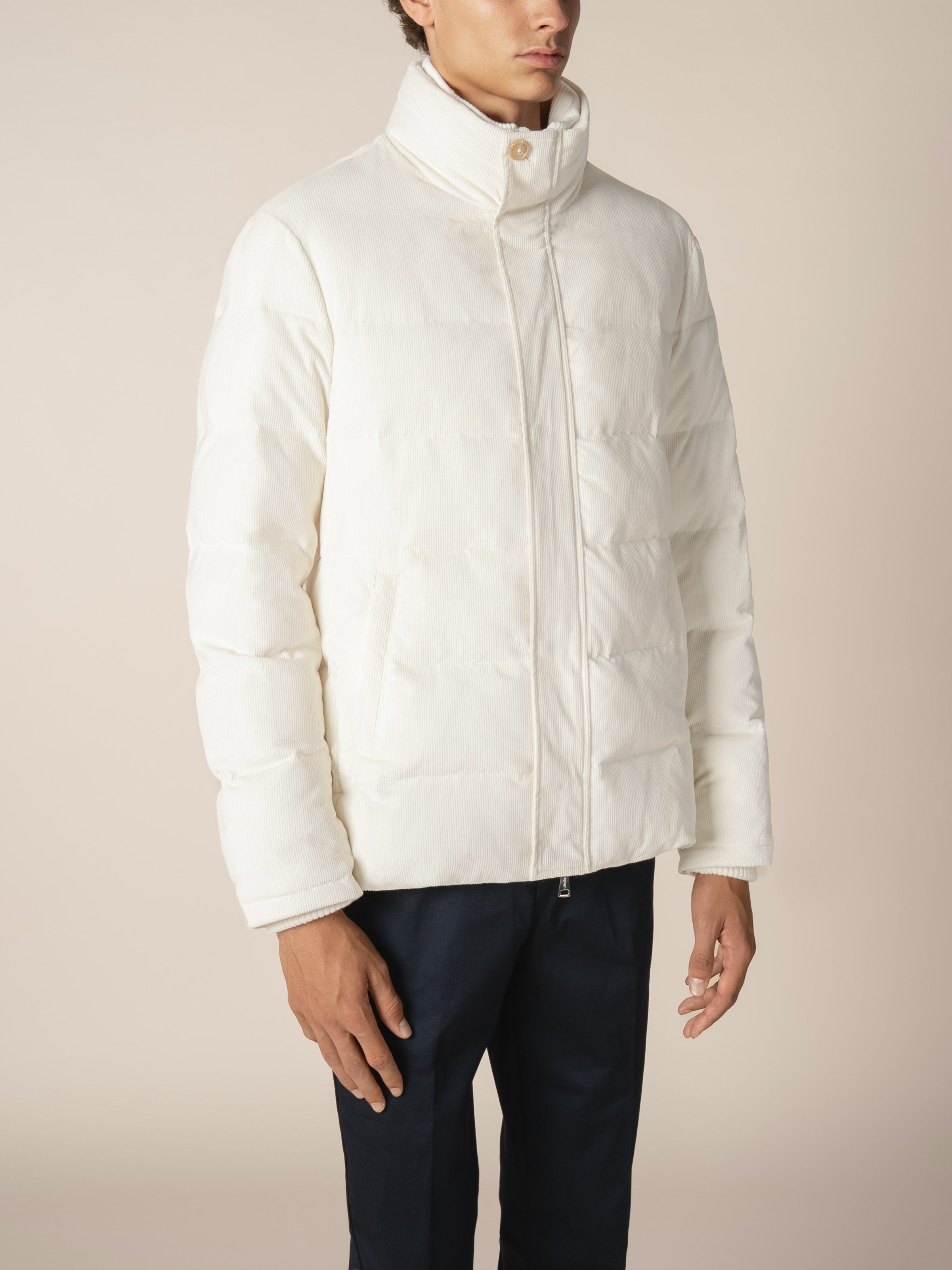 Ivory Corduroy AUR1 Puffer Jacket