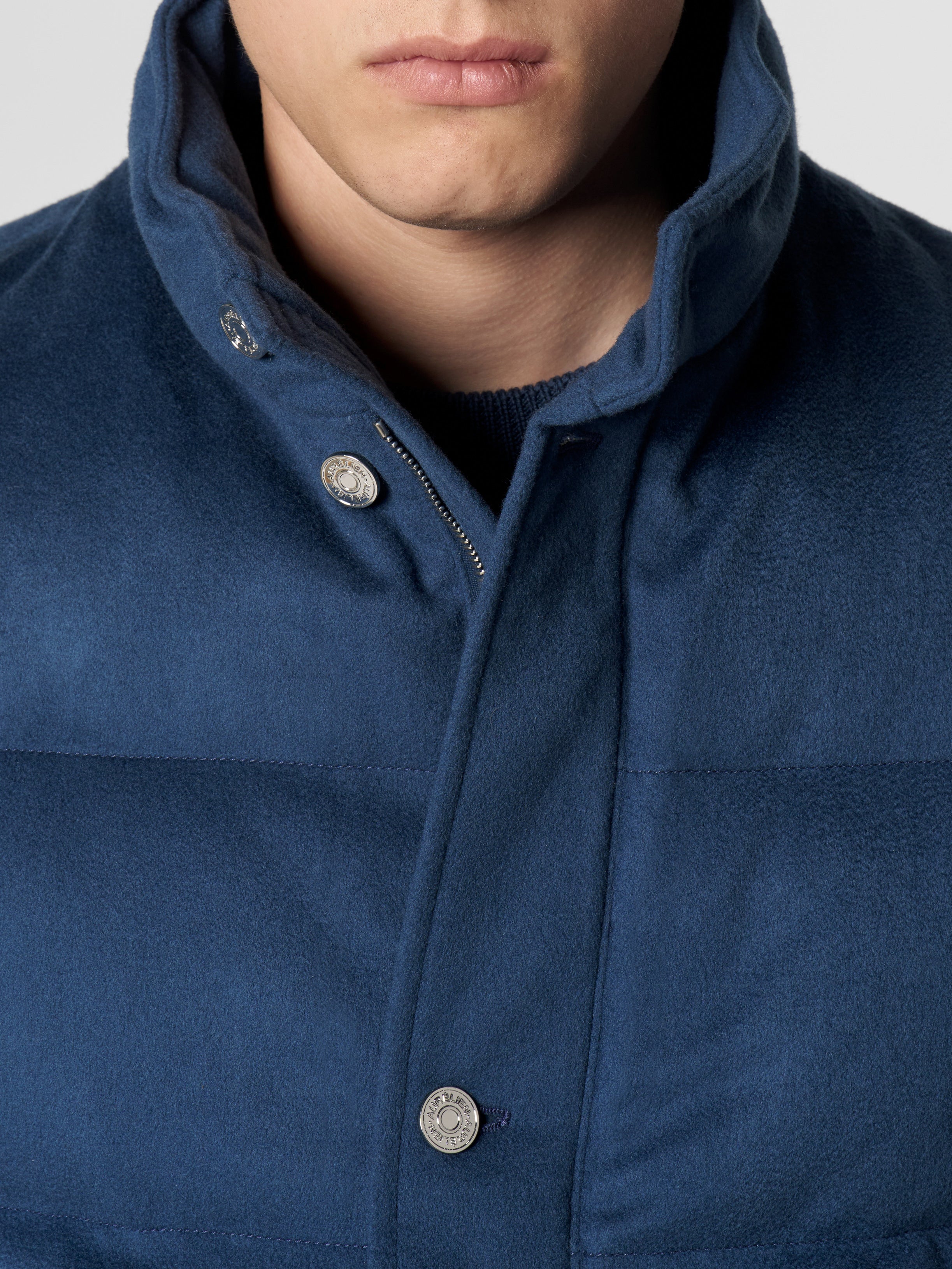 Sargasso Blue AUR1 Puffer Jacket with Buttons