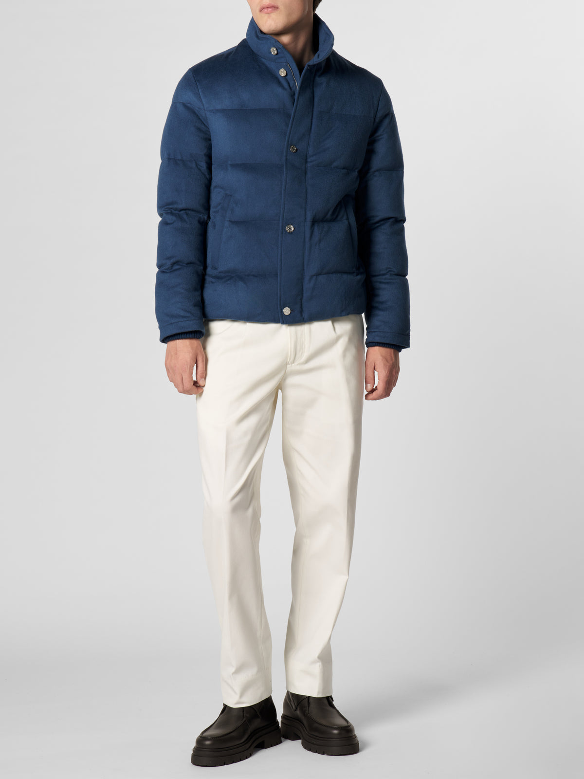 Sargasso Blue AUR1 Puffer Jacket with Buttons