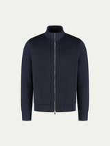 Navy Cashmere Bomber Jacket