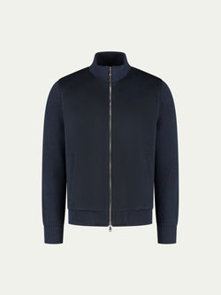 Navy Cashmere Bomber Jacket