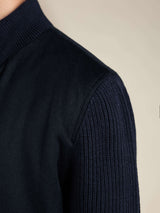 Navy Cashmere Bomber Jacket