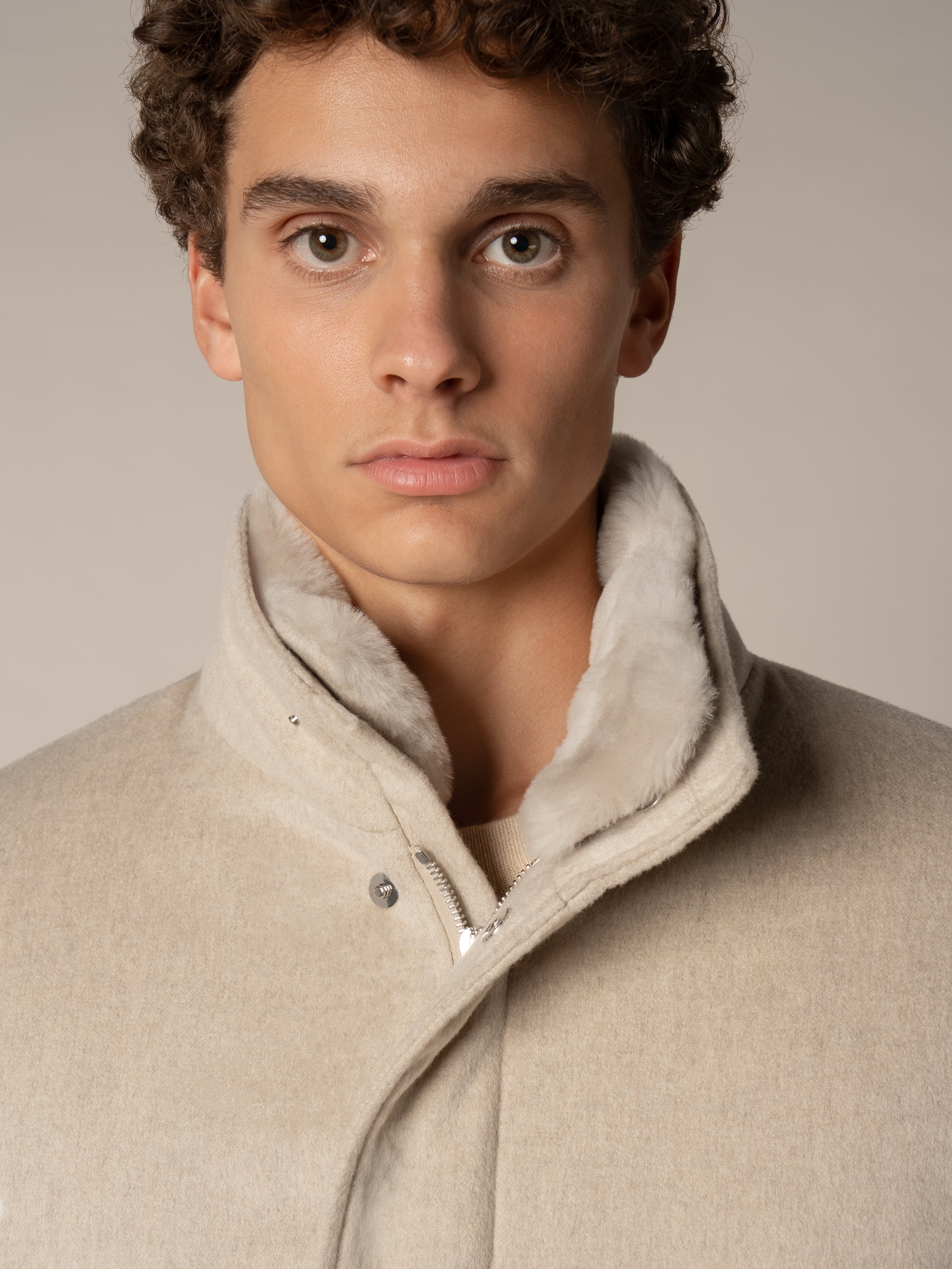 Aurélien | Light Beige Cashmere Voyager Parka Jacket