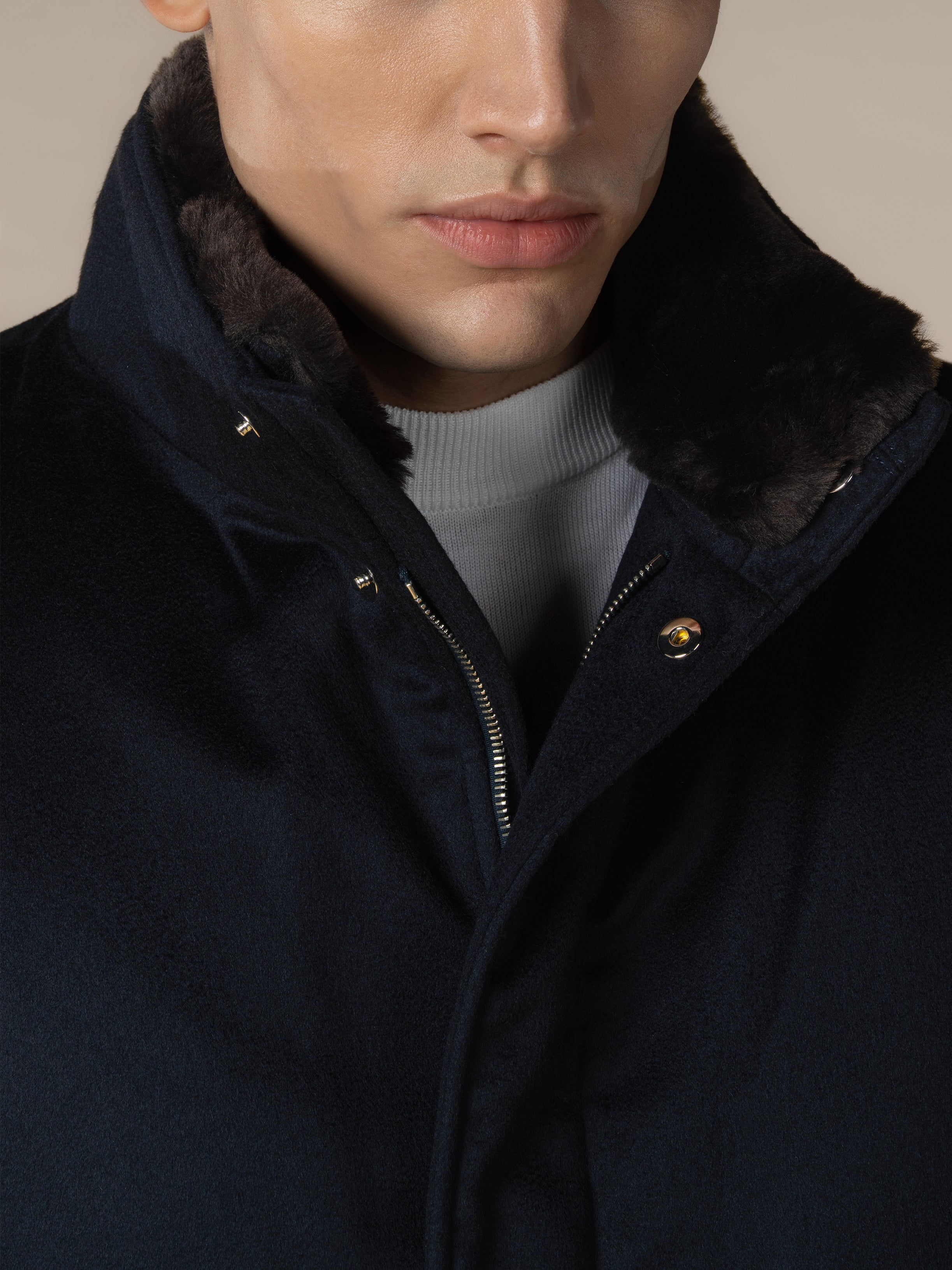 Aurélien | Navy Cashmere Voyager Parka Jacket