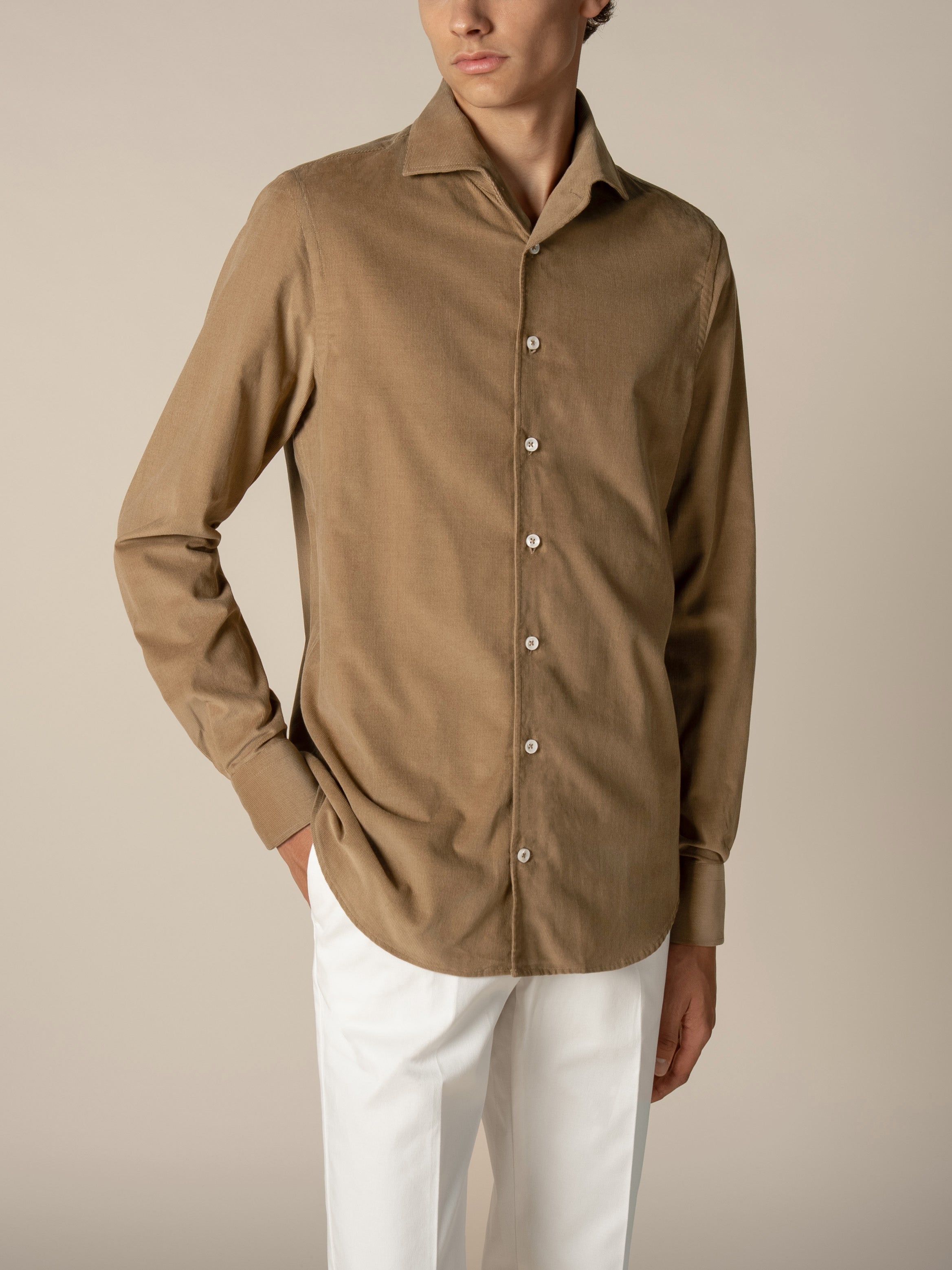 Aurélien | Beige Corduroy Shirt
