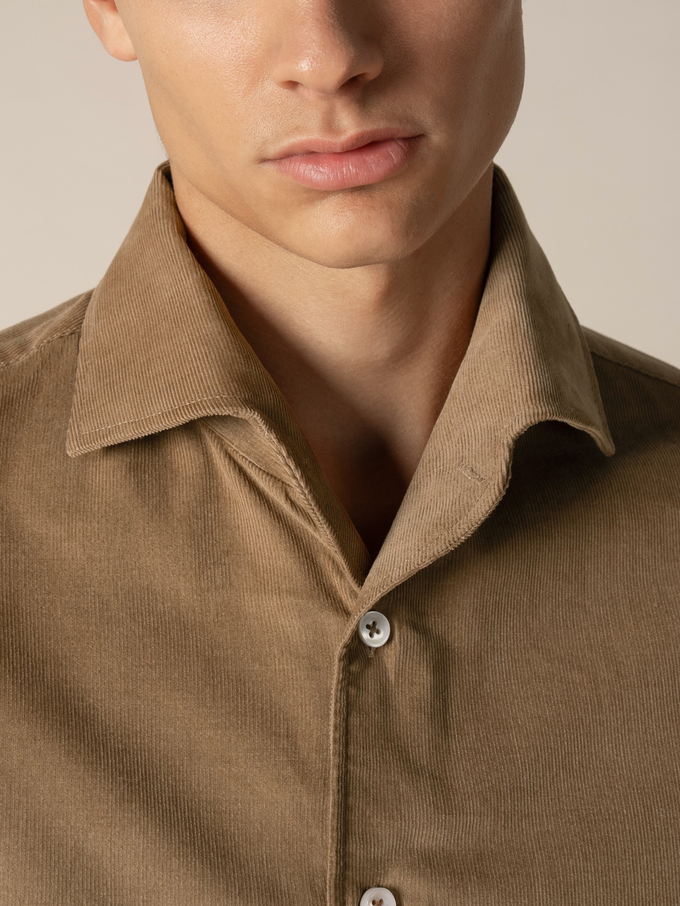 Aurélien | Beige Corduroy Shirt