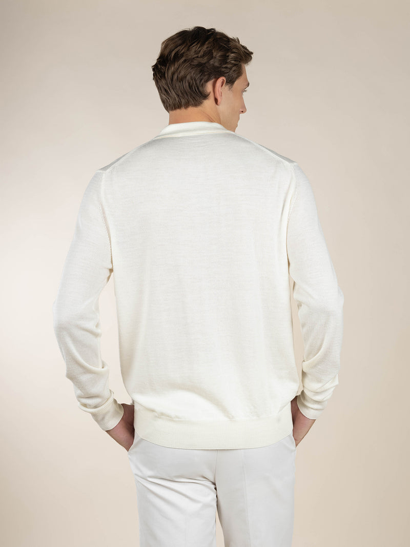 Extrafine Merino Polo Ivory