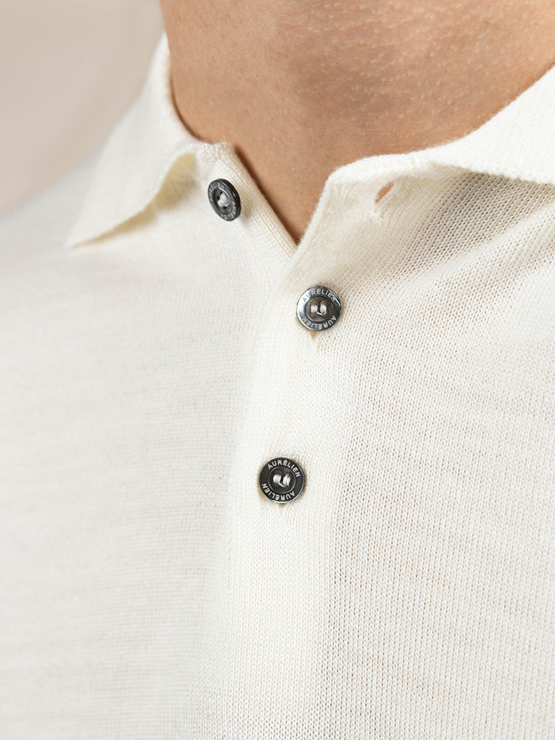 Extrafine Merino Polo Ivory