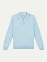 Extrafine Merino Polo Light Blue