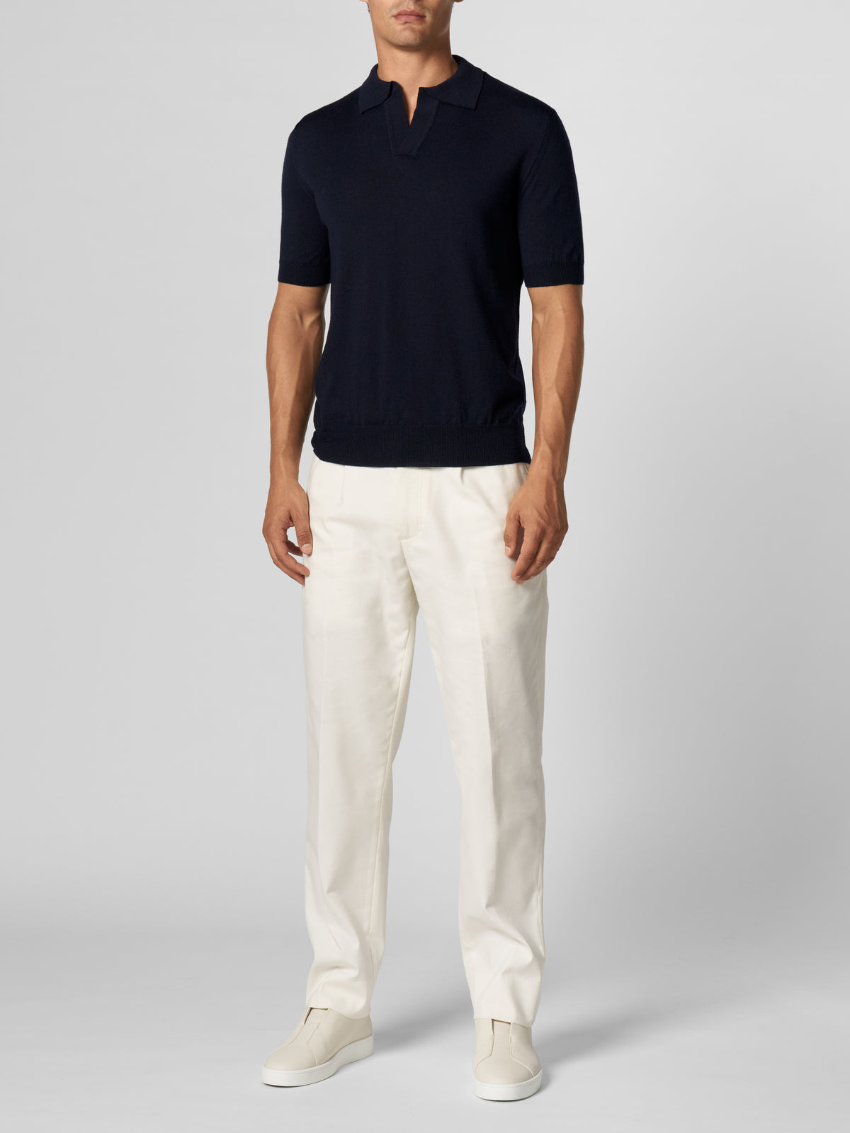 Shortsleeve Buttonless Polo Navy