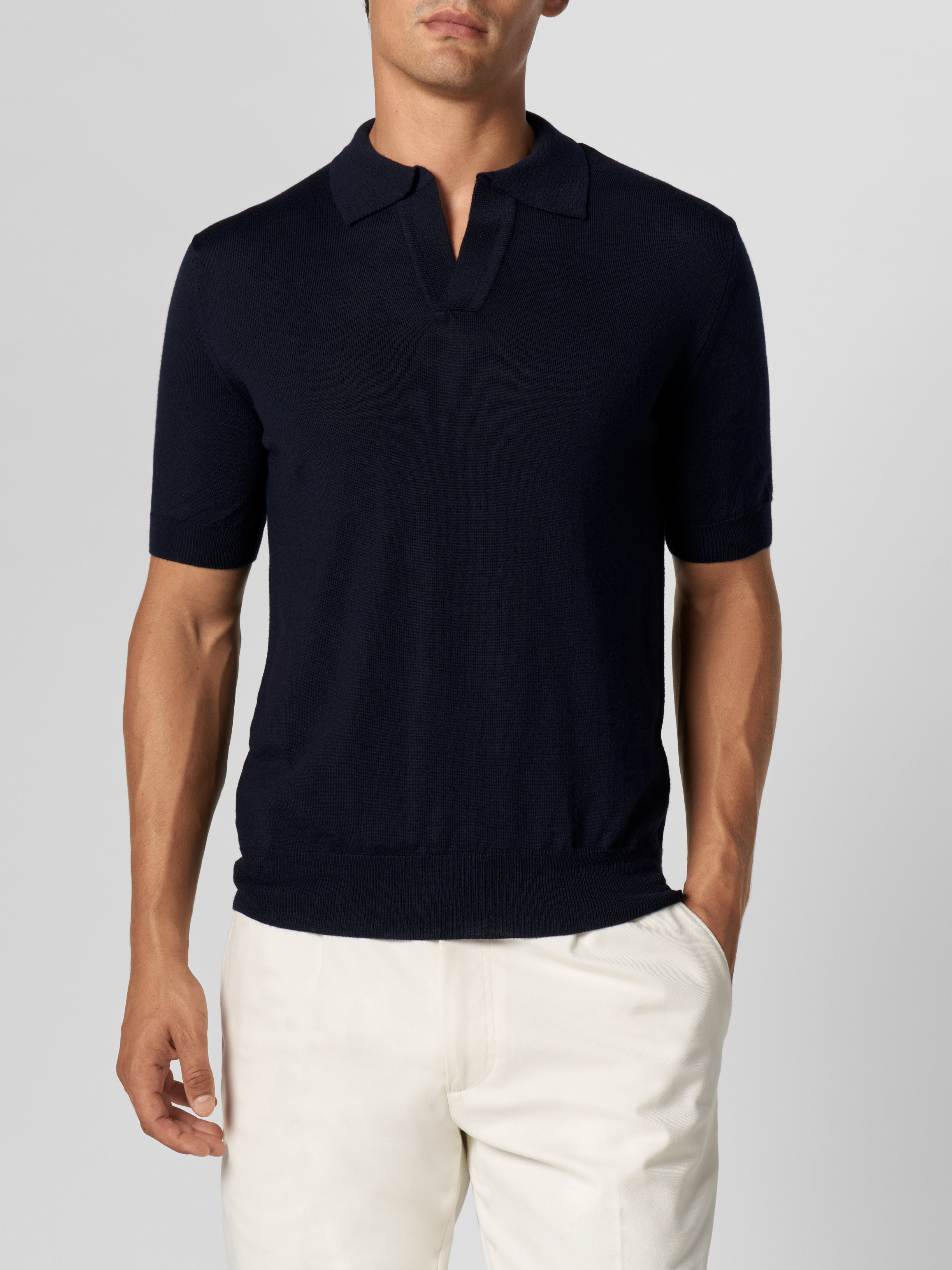 Shortsleeve Buttonless Polo Navy