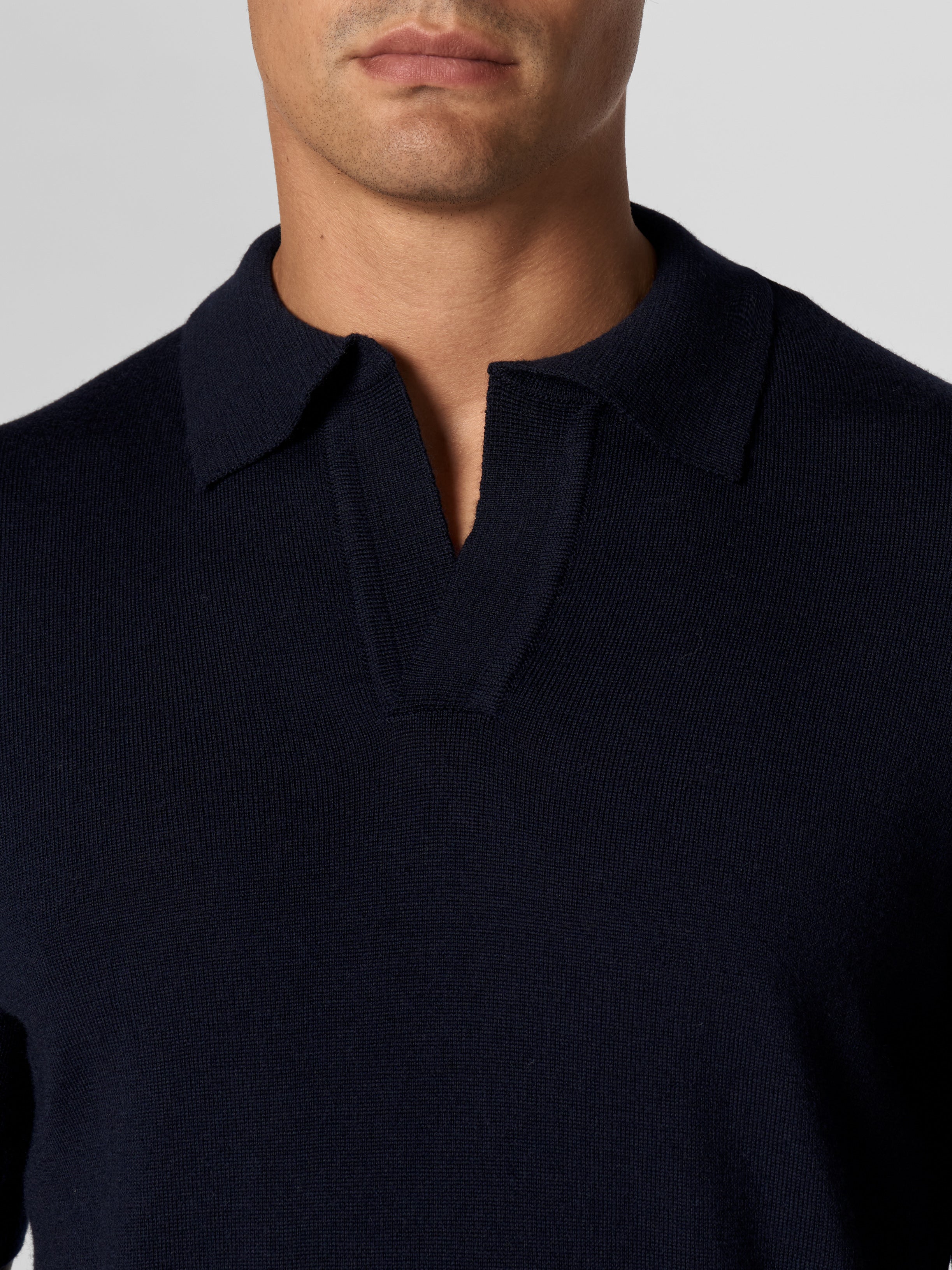 Shortsleeve Buttonless Polo Navy