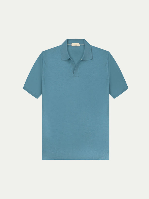 Shortsleeve Buttonless Polo Sapphire