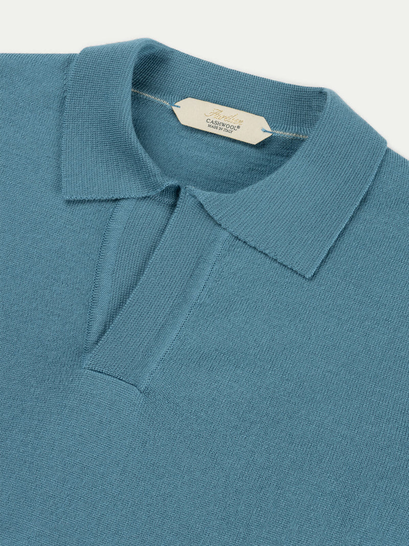 Shortsleeve Buttonless Polo Sapphire