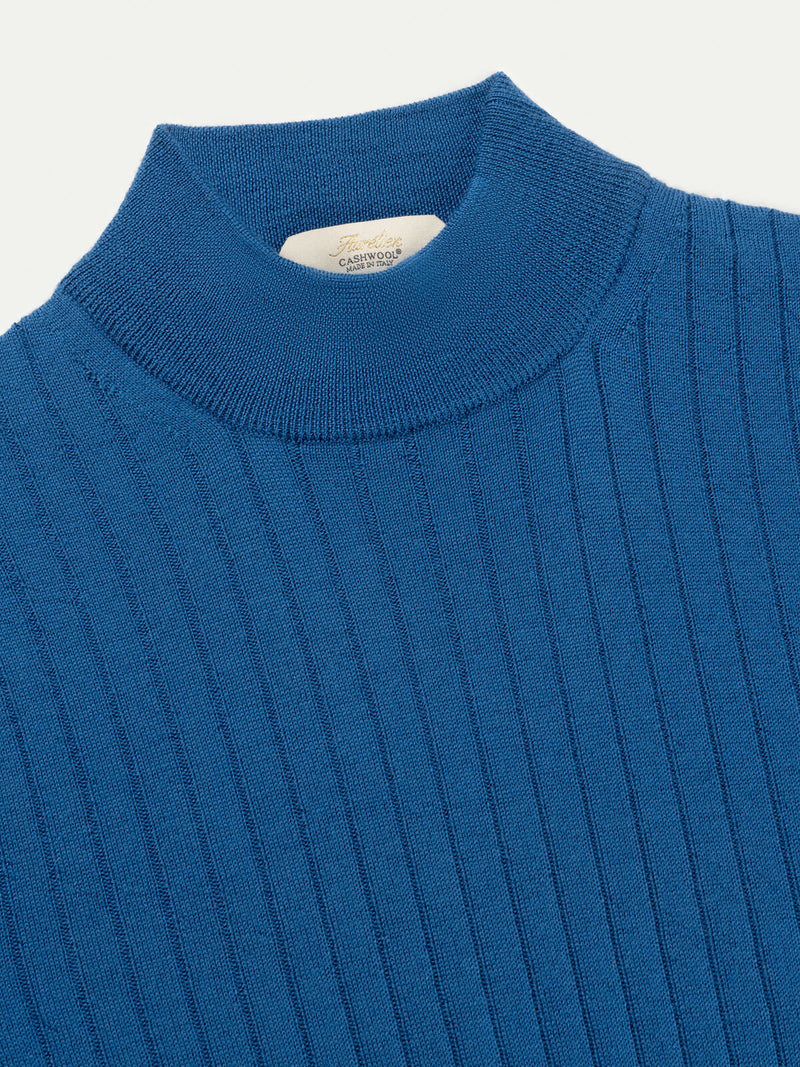 Flecky Wool Cashmere Seamless Sweater, Emerald