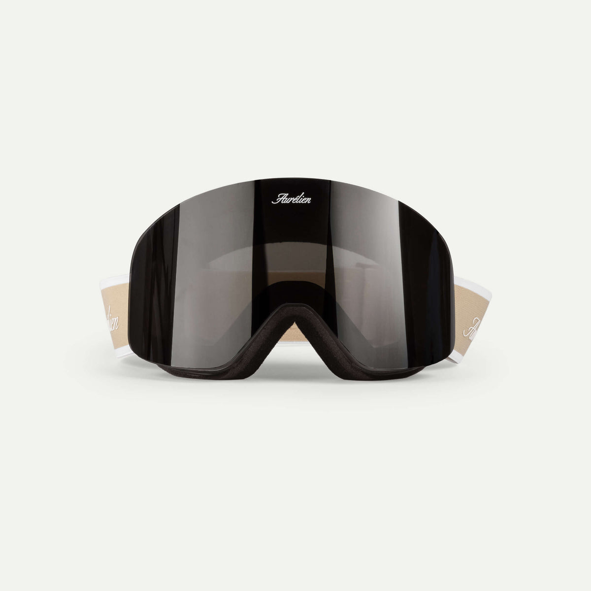 gold ski goggles Aurélien