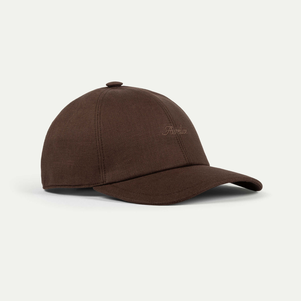 Aurélien | Chocolate Linen Baseball Cap display picture 3