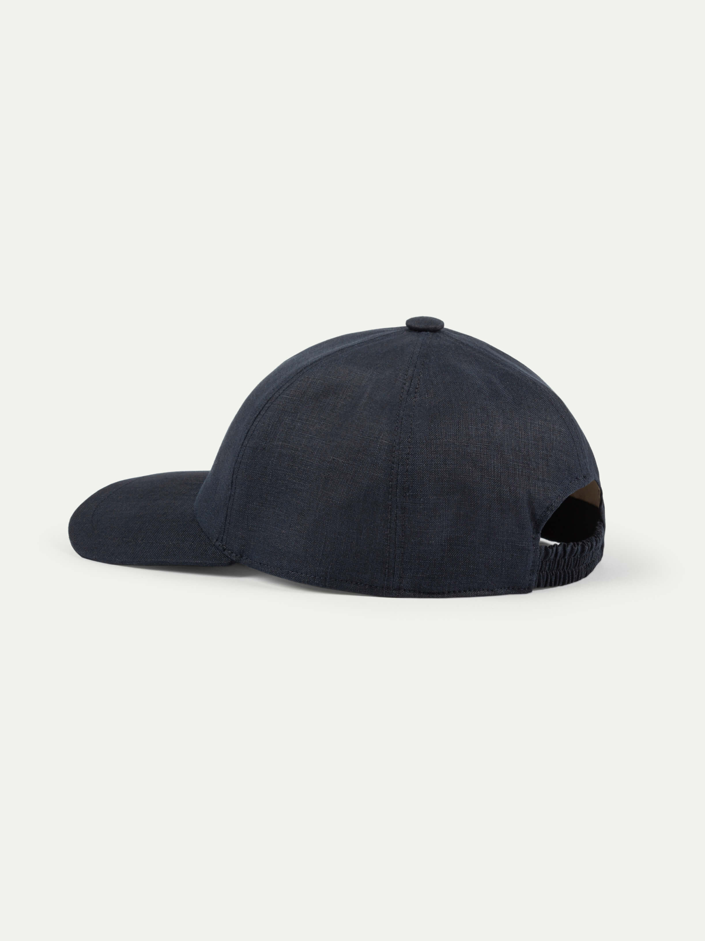 Navy Linen Baseball Cap