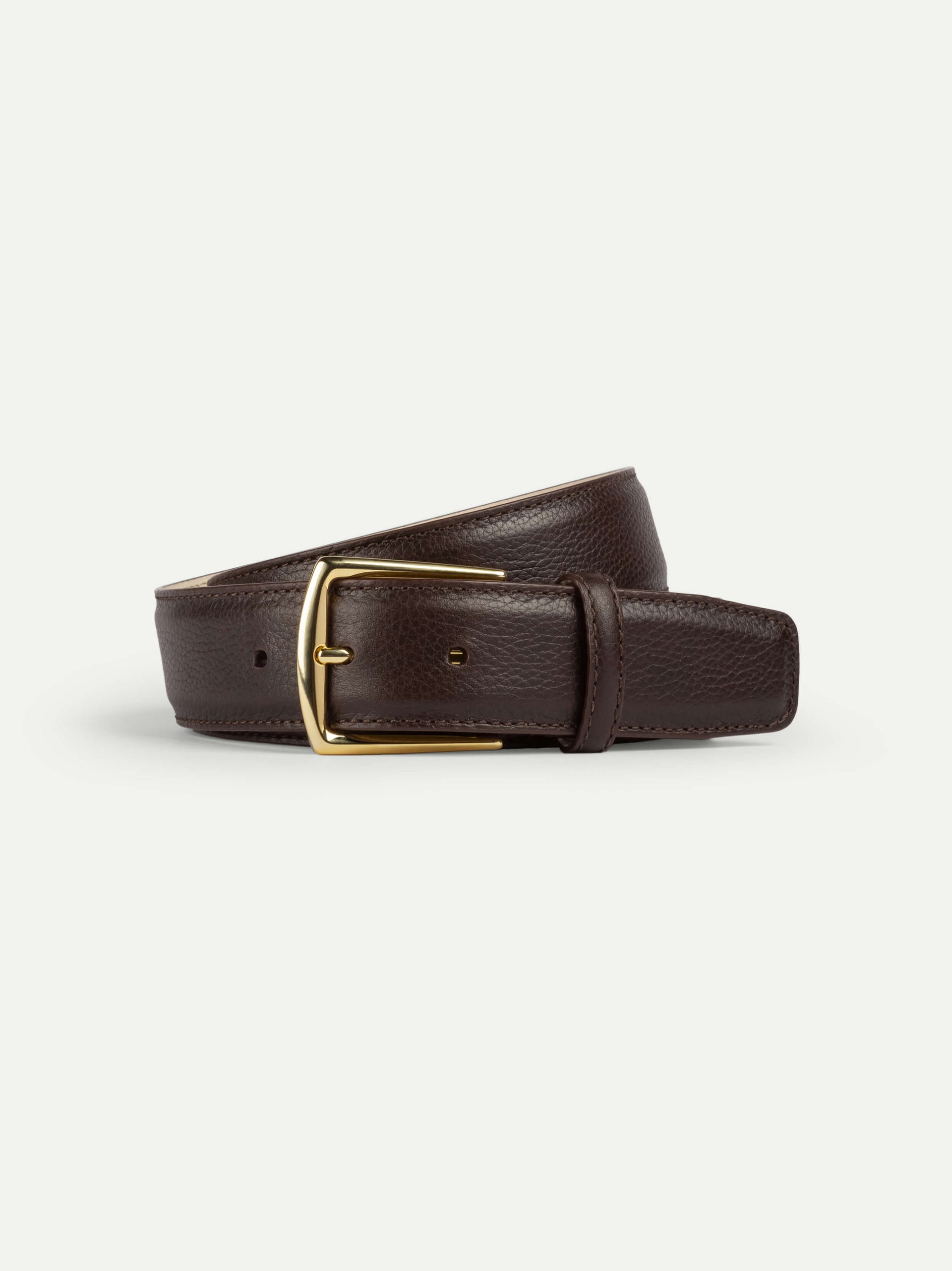 Aurlien | Brown Grain Belt Gold Buckle