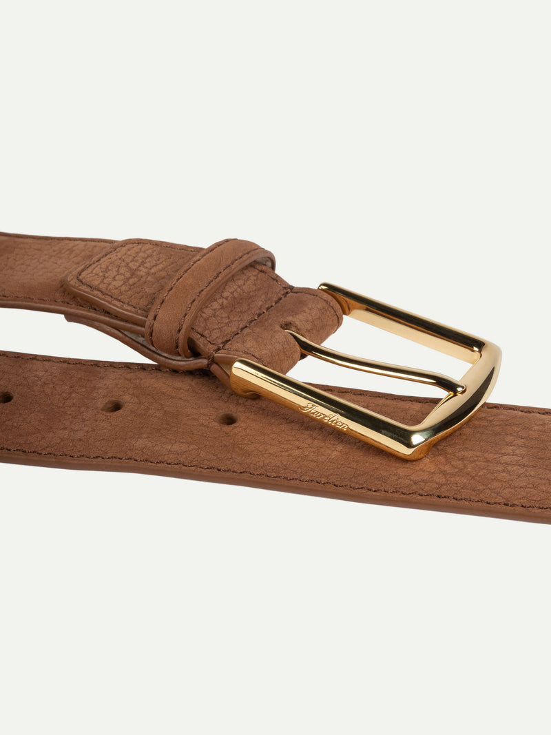 Caramel Nubuck Leather Belt