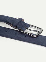 Navy Nubuck Leather Belt