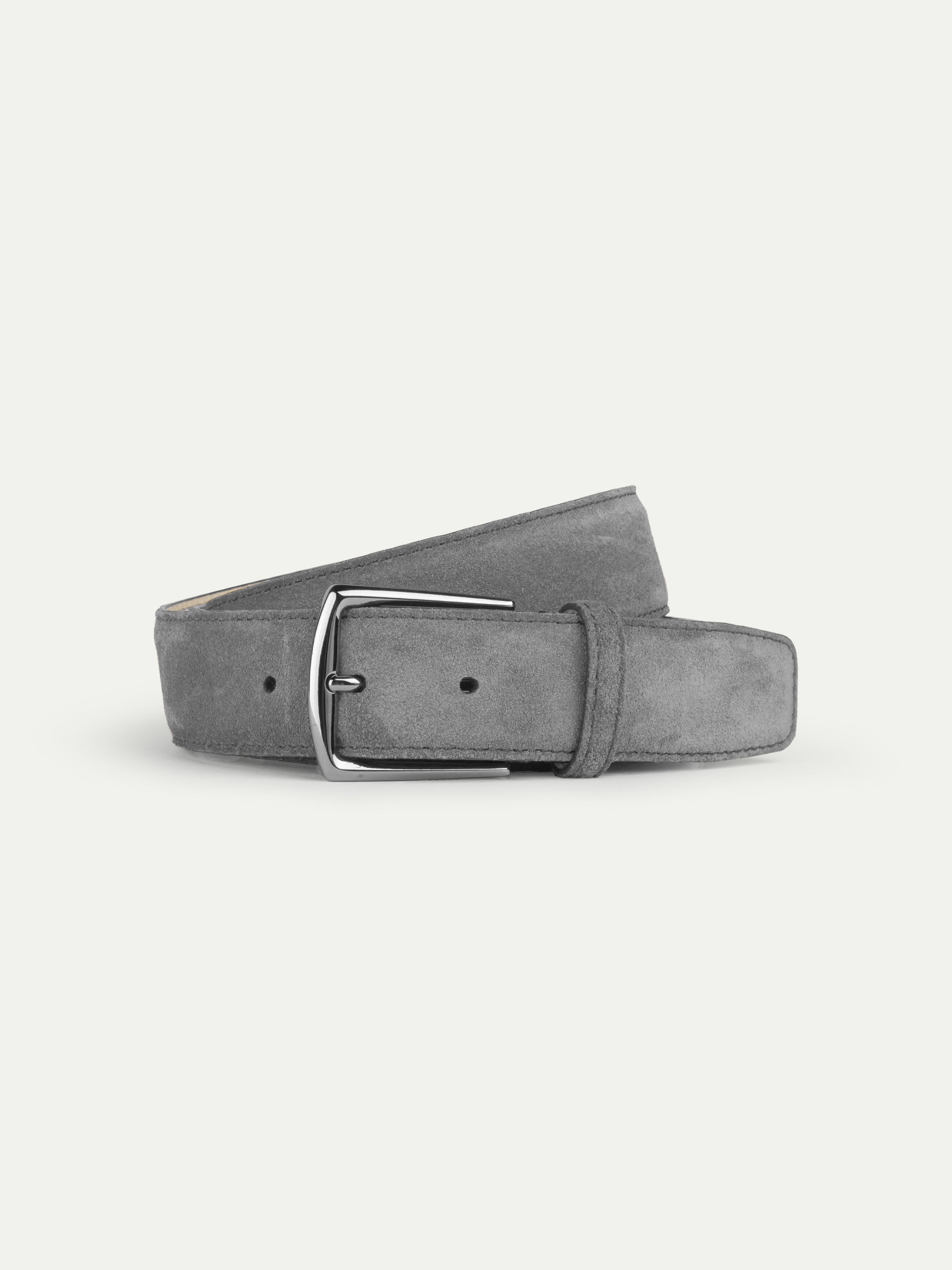 Grey Suede Leather Belt