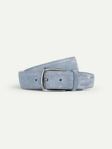 Light Blue Suede Leather Belt