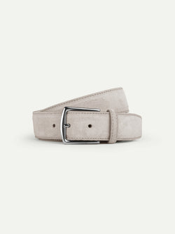 Light Grey Suede Leather Belt