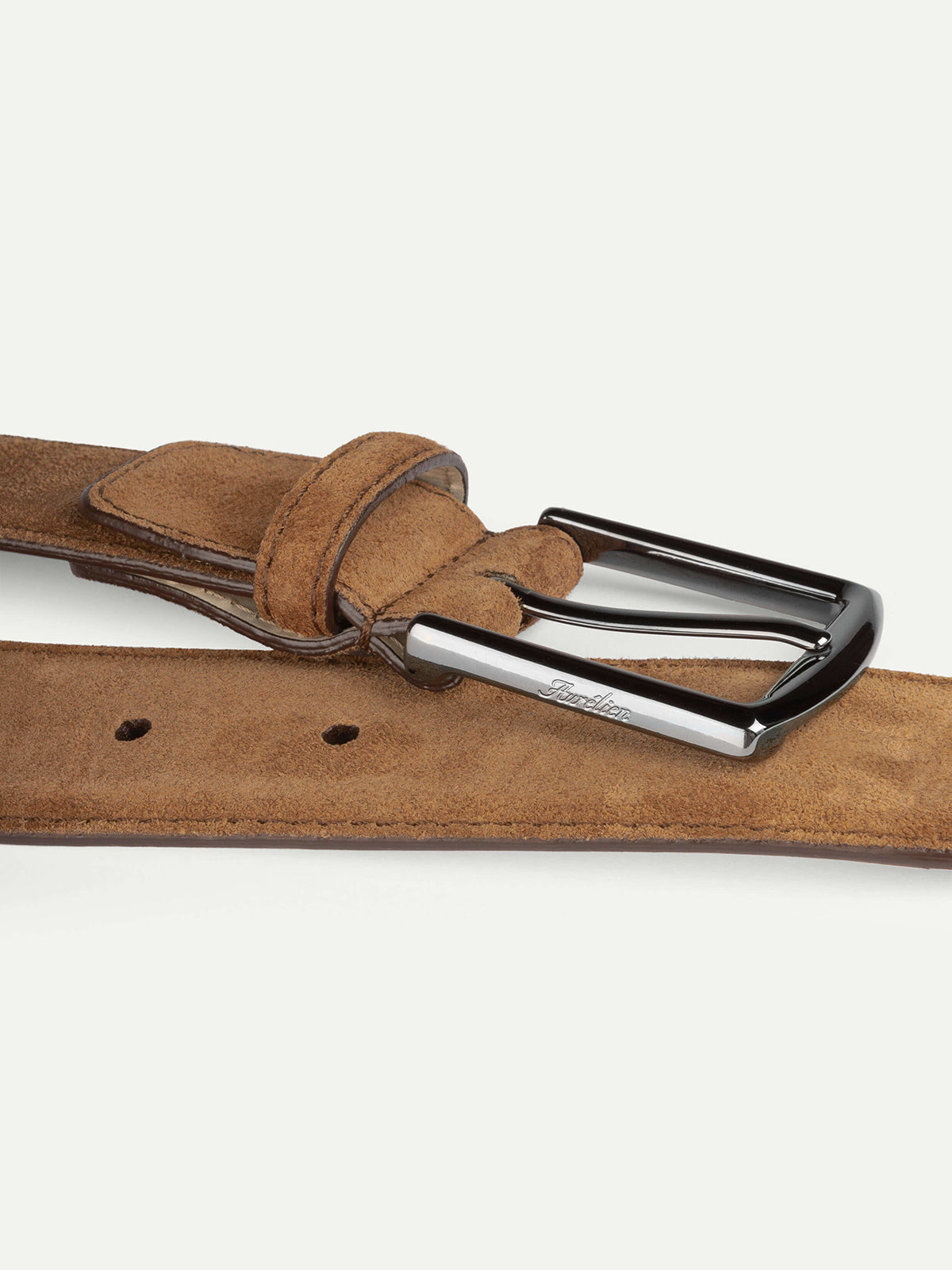 Golden Brown Suede Leather Belt