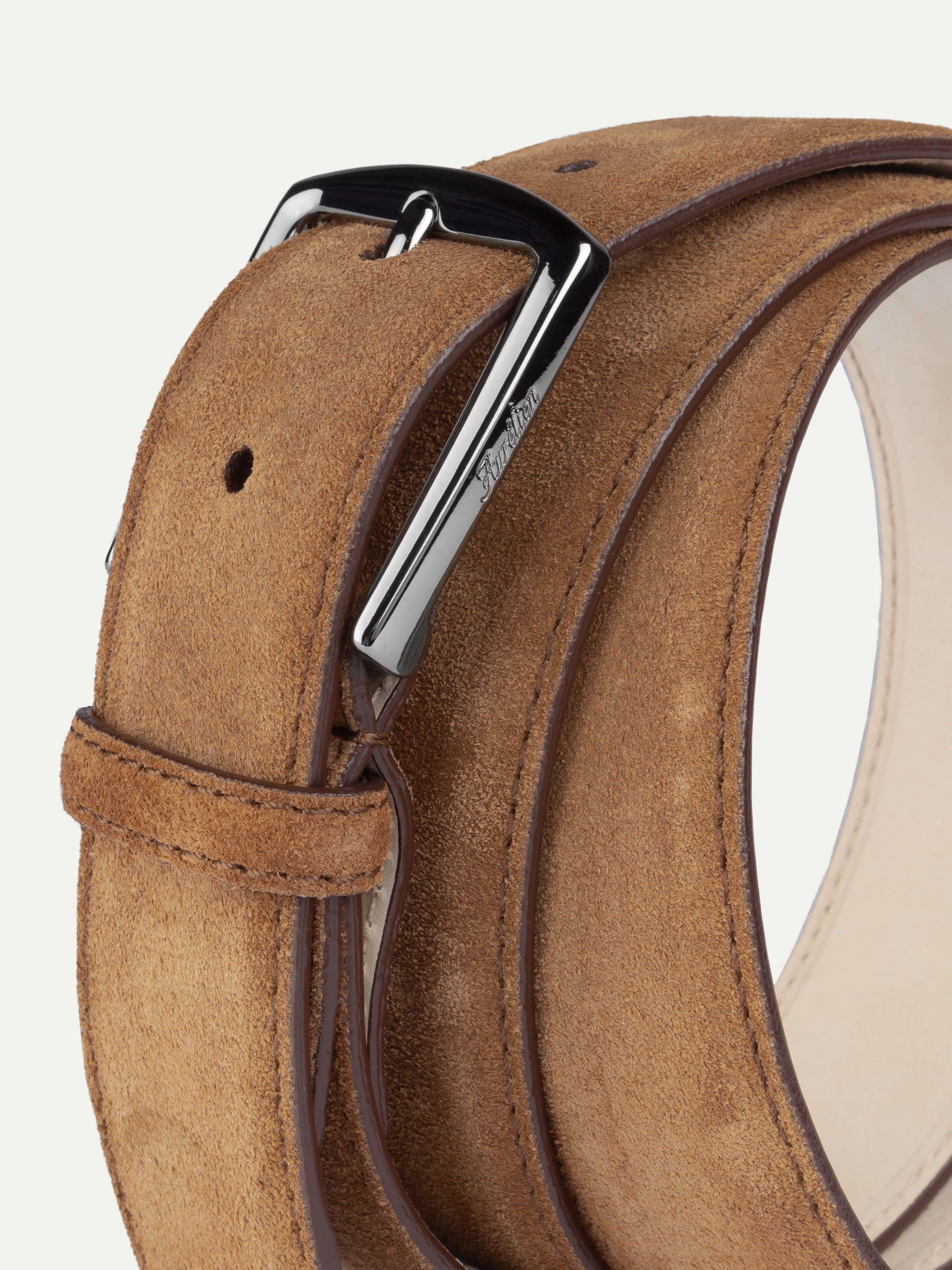 Golden Brown Suede Leather Belt