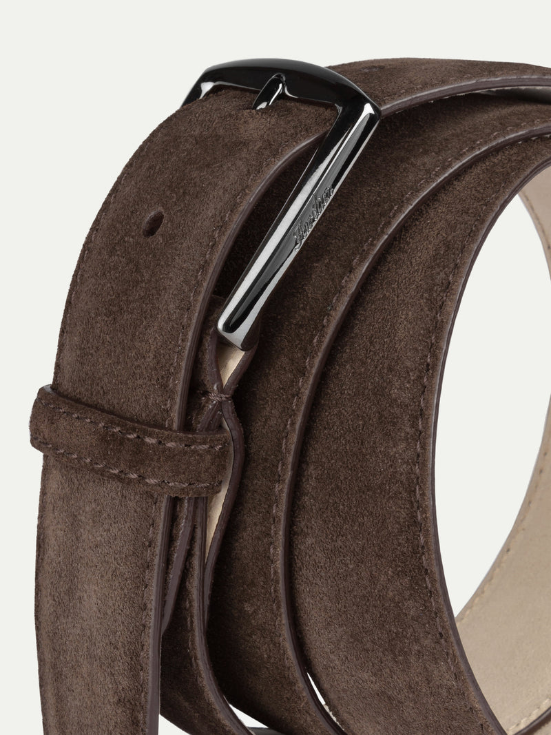 Warm Grey Suede Leather Belt