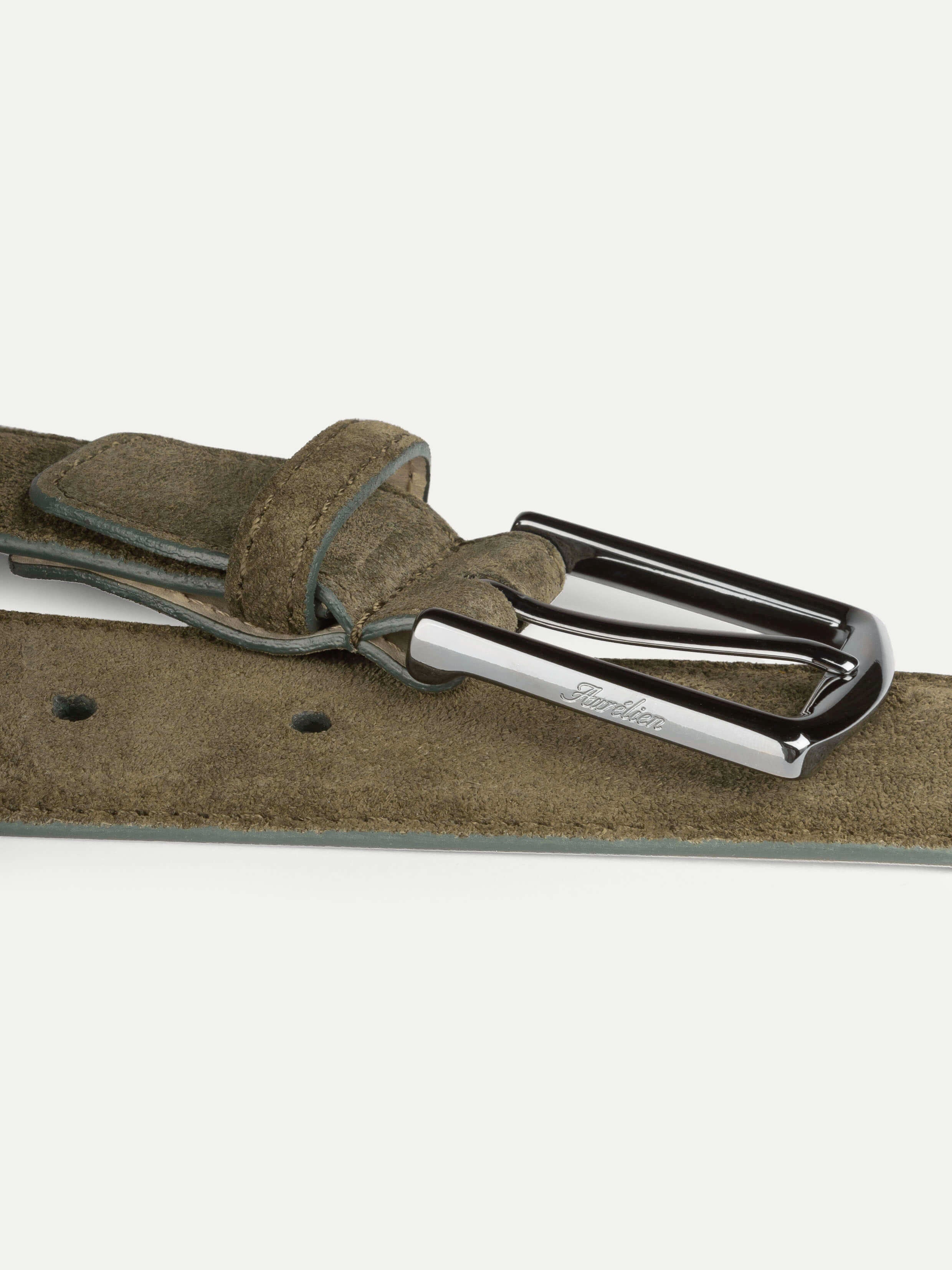 Olive Suede Leather Belt