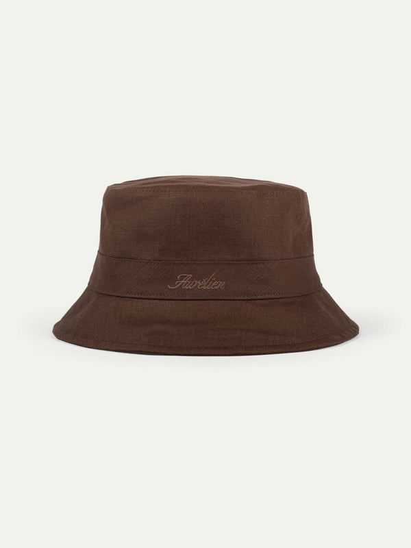 Chocolate Linen Bucket Hat