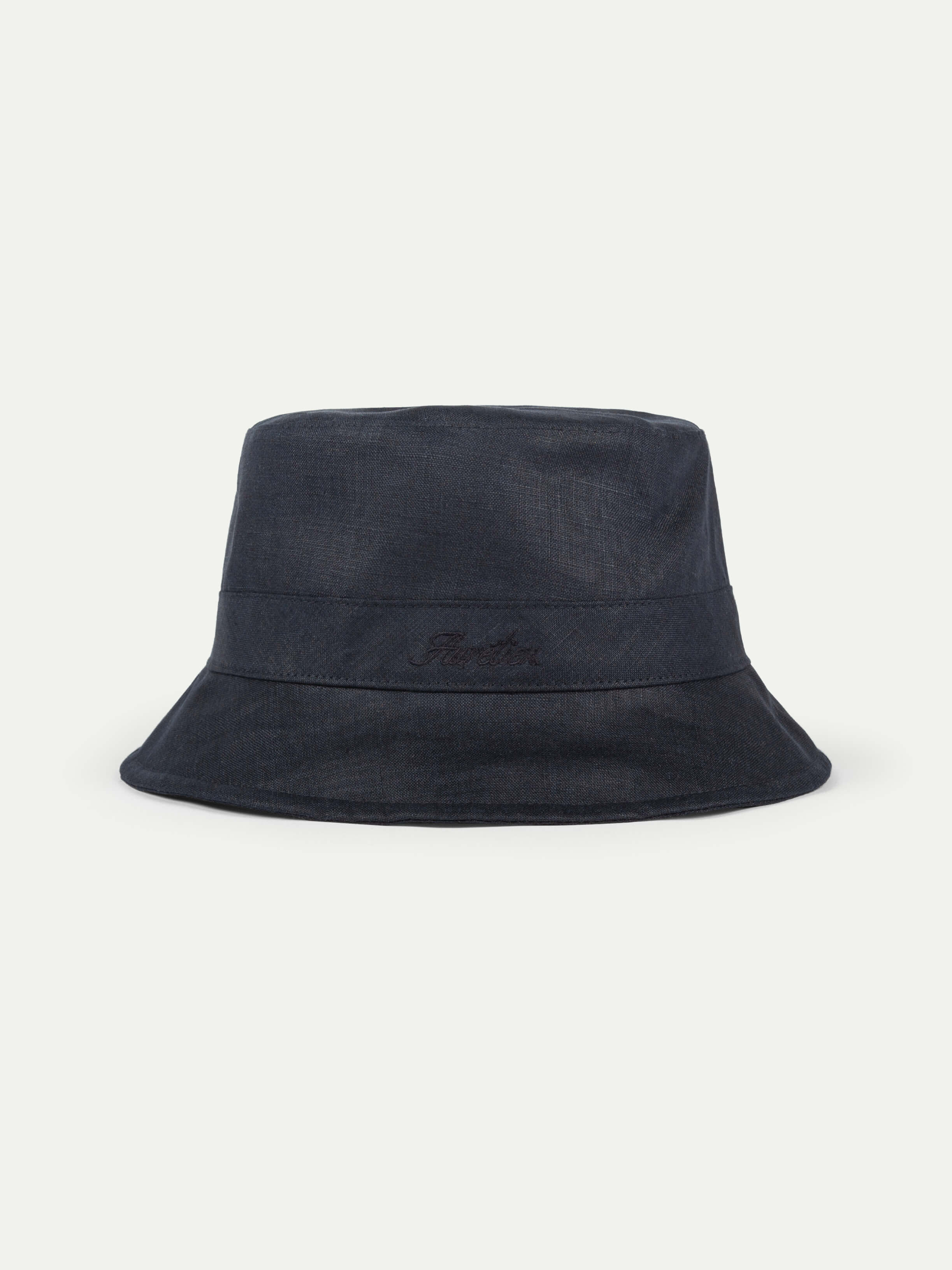 Navy Linen Bucket Hat