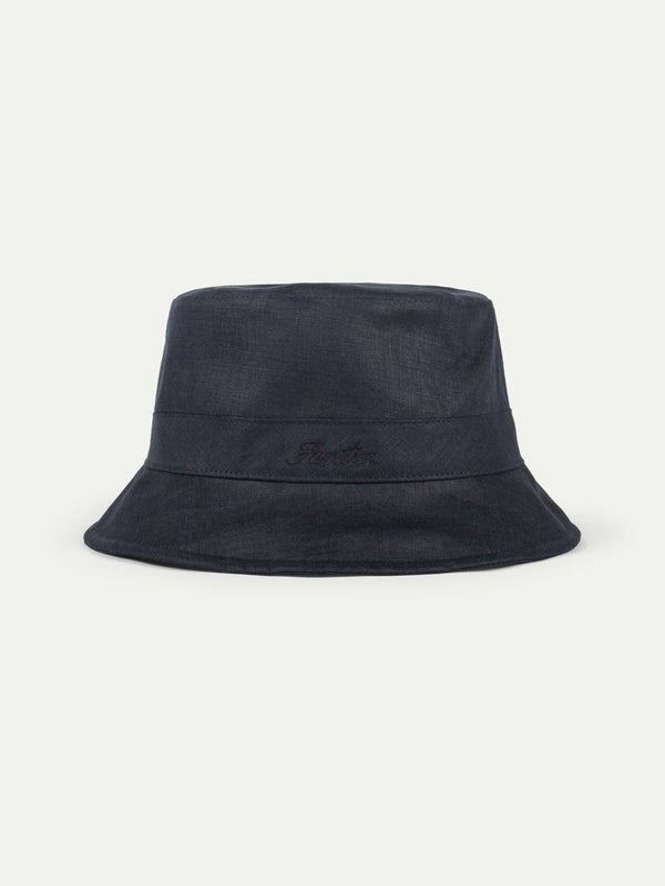 Navy Linen Bucket Hat