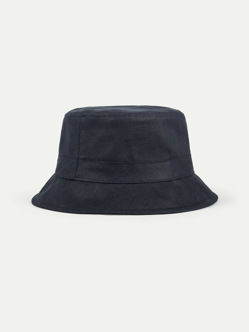 Navy Linen Bucket Hat