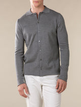 Extrafine Merino Knitted Shirt Dark Grey