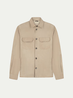 Light Beige Suede Overshirt