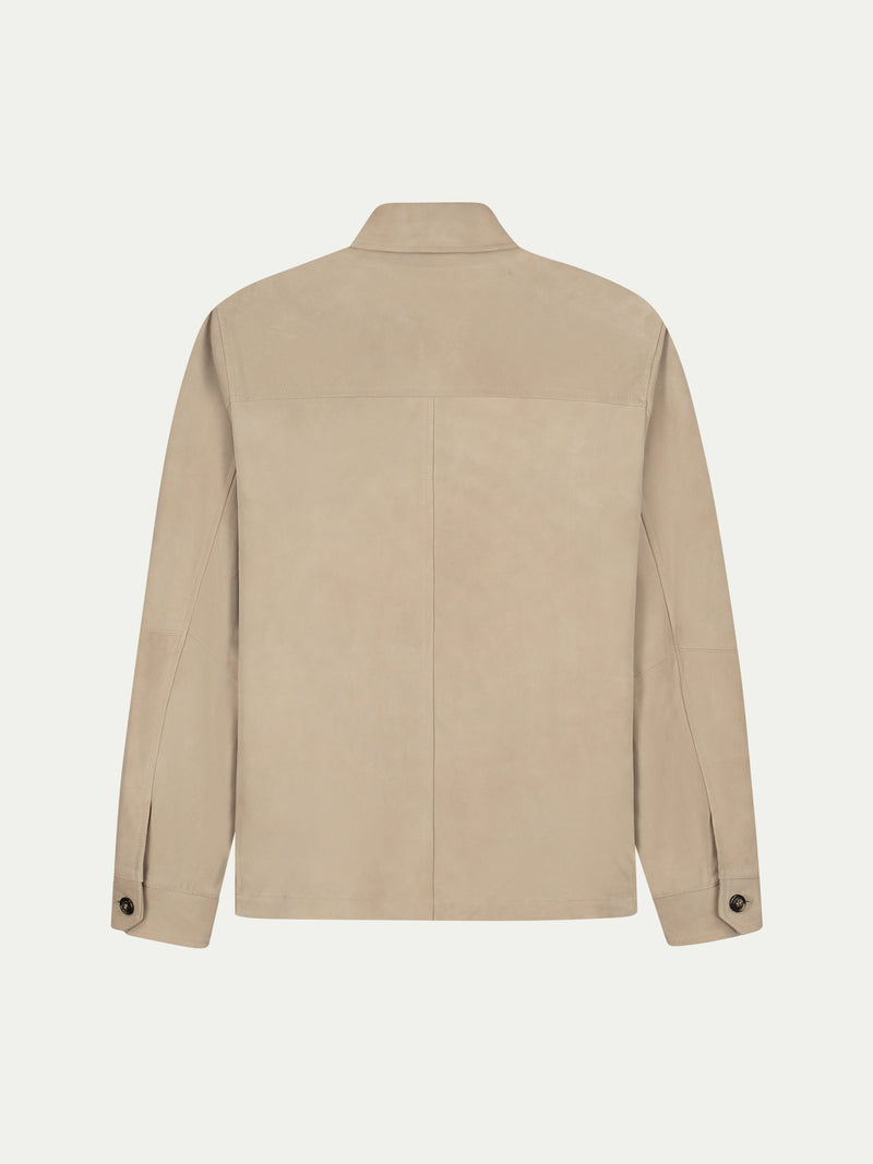 Light Beige Suede Overshirt