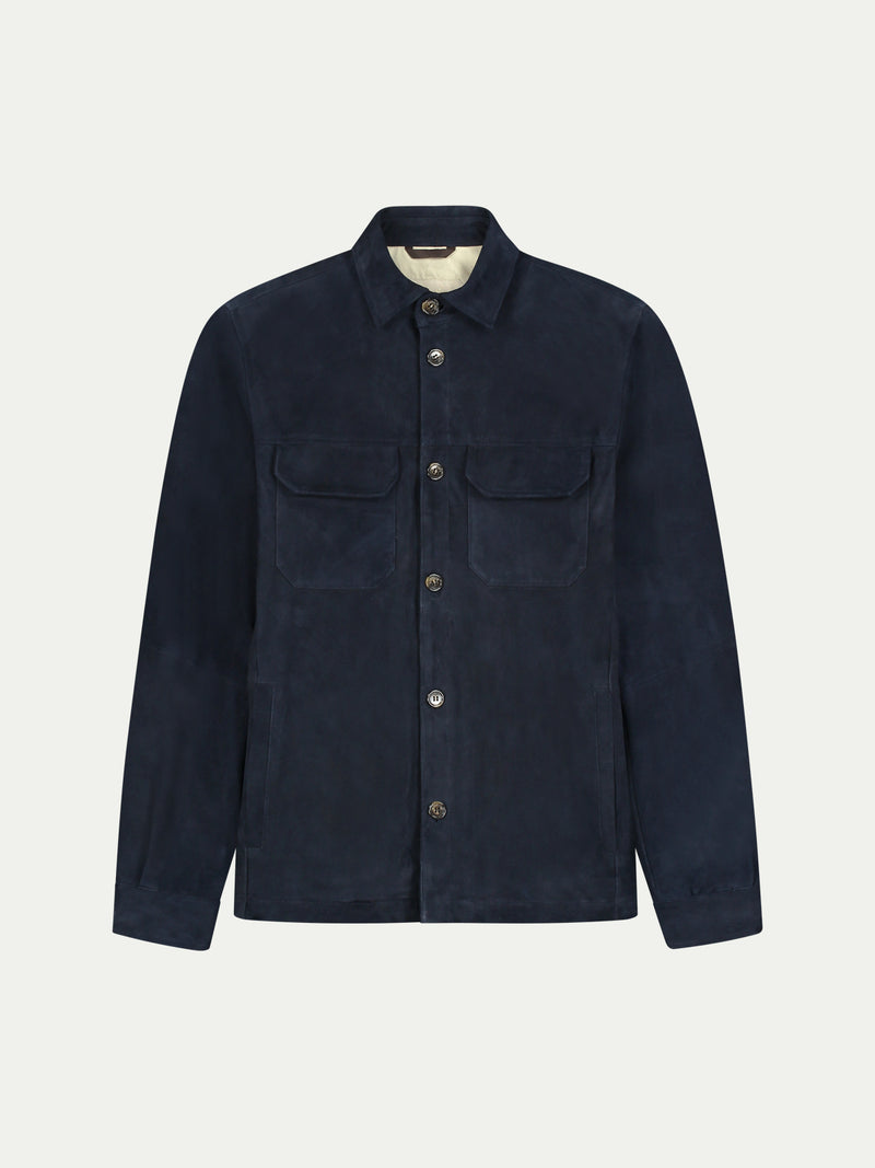 Navy Suede Overshirt