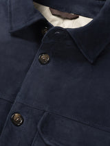 Navy Suede Overshirt