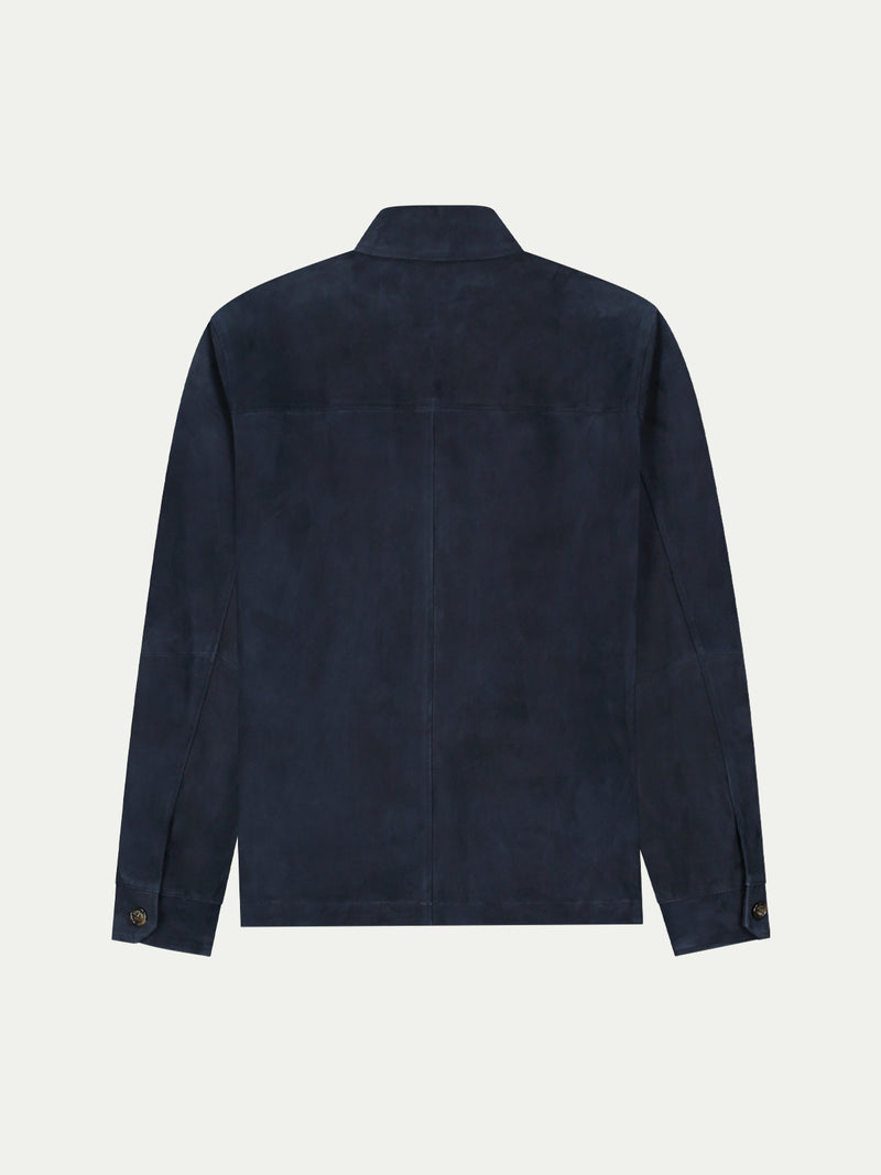 Navy Suede Overshirt