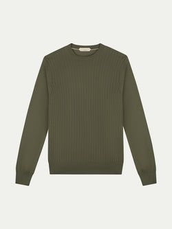 Olive Ribbed City Crew