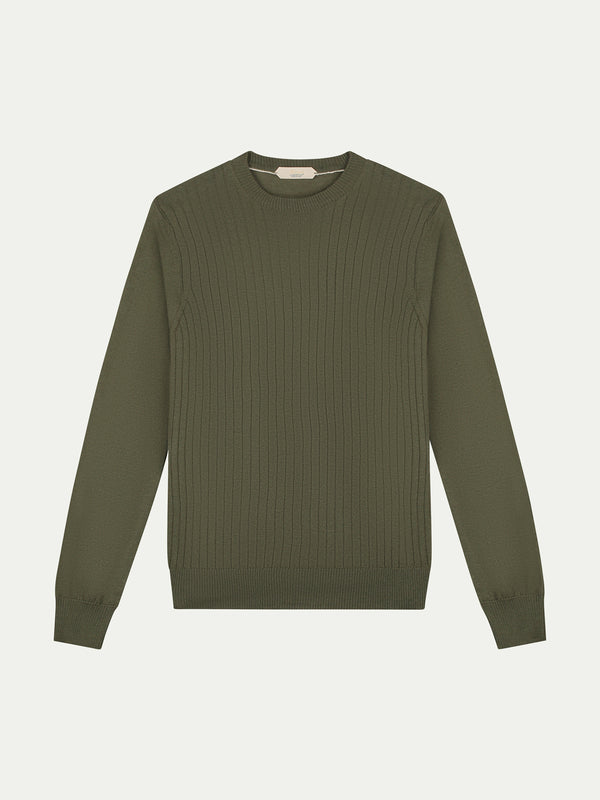 Olive Ribbed City Crew