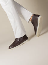 Shearling-Lined Brown Grain City Loafer