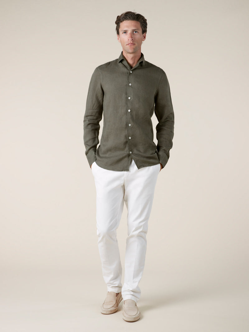 Olive Linen Seaside Shirt