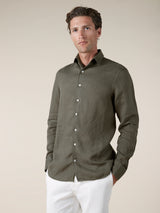 Olive Linen Seaside Shirt