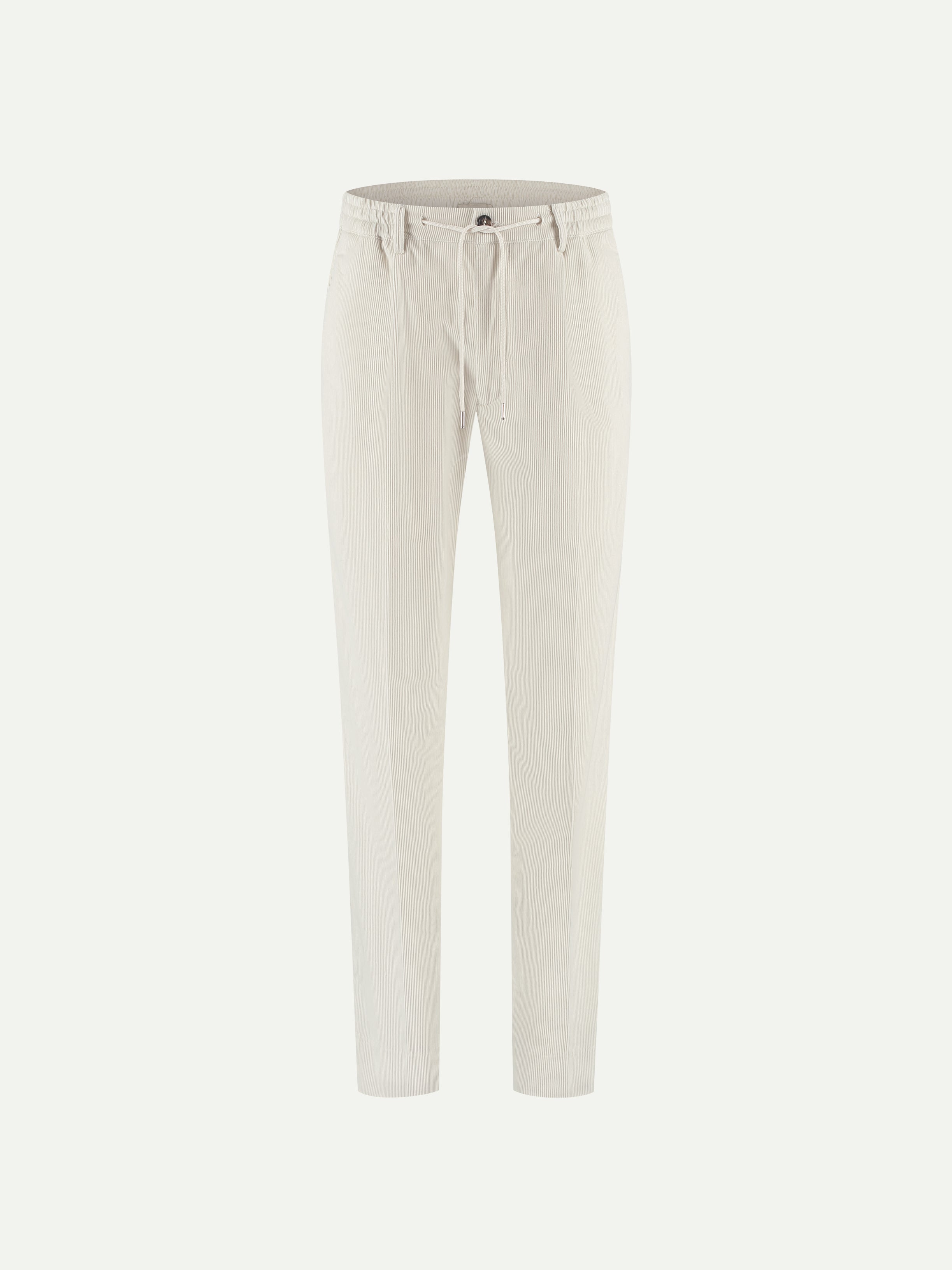 Ivory Pleated Corduroy Trousers
