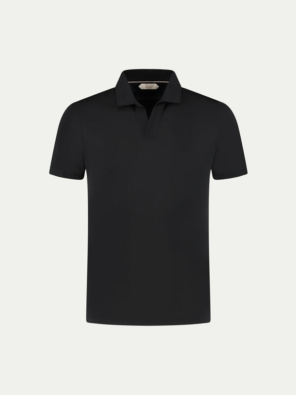 Black Buttonless Polo Shirt